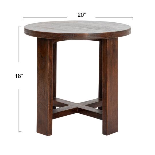 Hello Honey® Elegant Acacia Trestle Round End Table